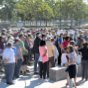 Amy Wooldridge, Director of the Alameda Recreation and Parks Department talked to the crowd gathering in the park's East end for the August 4, 2018 public tour of the park.