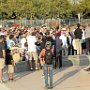  Amy Wooldridge, director of Alameda's Recreation and Parks Department, spoke to the assembled crowd of more than 100 people, starting at 6:30 PM.