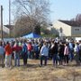 Volunteers gathered at the work site to hear opening remarks from Mayor Marie Gilmore, Alameda County Supervisor Wilma Chan, and Amy Wooldridge, Alameda Recreation and Parks Department Director.
