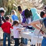 Yound volunteers enjoyed painting tiles for future use in the park.