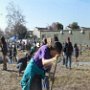 The work site is starting to be changed into a cleaned up area for the future community garden.  