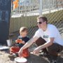 It takes all ages to build a park and to enjoy the pizza lunch.