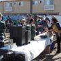 Refreshments and pizza lunch is setup for the volunteers.