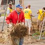 Jim Sweeney, Jean Sweeney Open Space Park Fund Co-Charman, is working hard at the site.